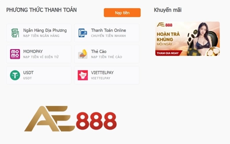 Bỏ túi các lưu ý khi người chơi tiến hành nạp tiền AE888